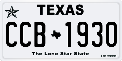 TX license plate CCB1930