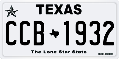 TX license plate CCB1932