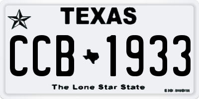 TX license plate CCB1933