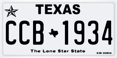 TX license plate CCB1934