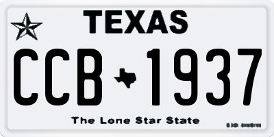 TX license plate CCB1937