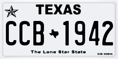 TX license plate CCB1942