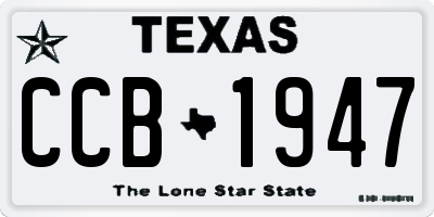 TX license plate CCB1947