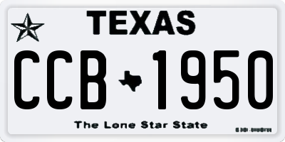 TX license plate CCB1950