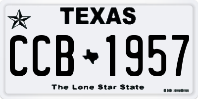 TX license plate CCB1957