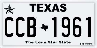 TX license plate CCB1961