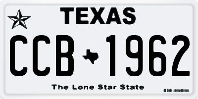 TX license plate CCB1962