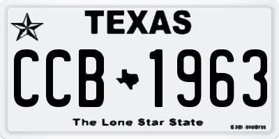 TX license plate CCB1963