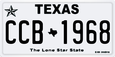 TX license plate CCB1968
