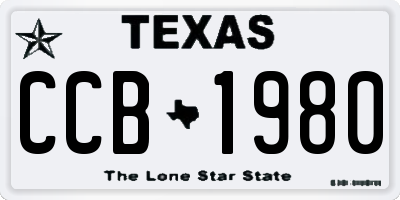 TX license plate CCB1980