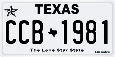 TX license plate CCB1981