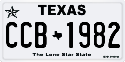 TX license plate CCB1982