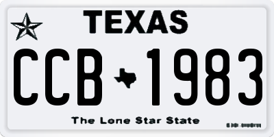 TX license plate CCB1983