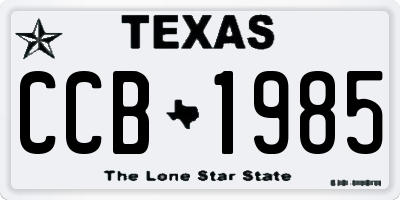 TX license plate CCB1985