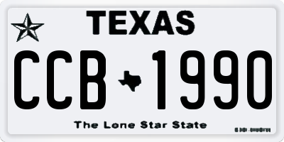 TX license plate CCB1990
