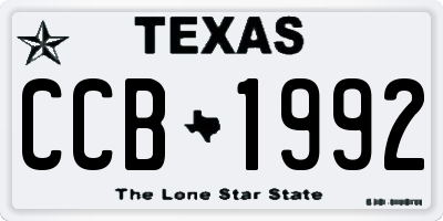 TX license plate CCB1992