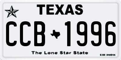 TX license plate CCB1996