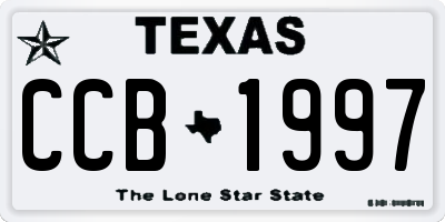 TX license plate CCB1997