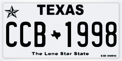 TX license plate CCB1998