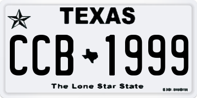 TX license plate CCB1999