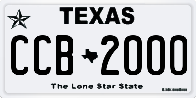 TX license plate CCB2000
