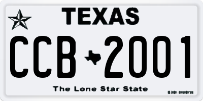 TX license plate CCB2001