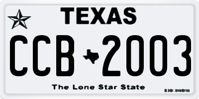 TX license plate CCB2003