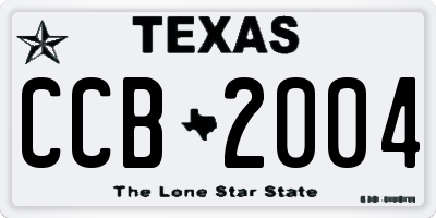 TX license plate CCB2004