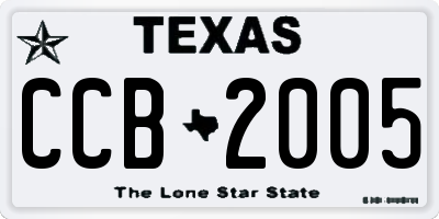 TX license plate CCB2005