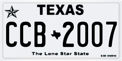 TX license plate CCB2007