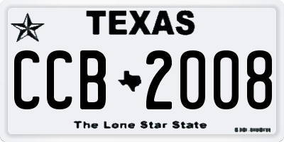 TX license plate CCB2008