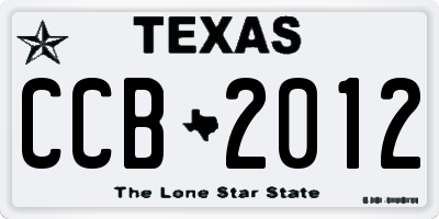 TX license plate CCB2012