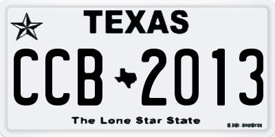 TX license plate CCB2013