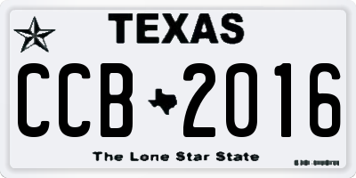 TX license plate CCB2016