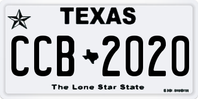 TX license plate CCB2020