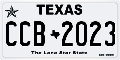 TX license plate CCB2023