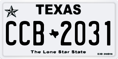 TX license plate CCB2031
