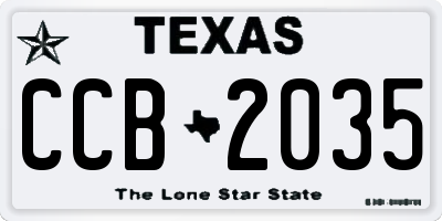 TX license plate CCB2035