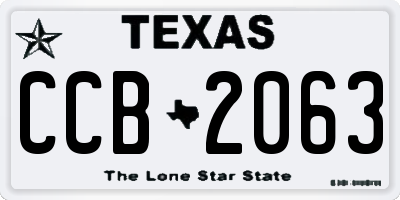 TX license plate CCB2063