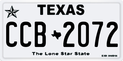 TX license plate CCB2072