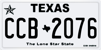 TX license plate CCB2076