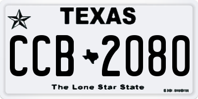 TX license plate CCB2080