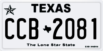 TX license plate CCB2081