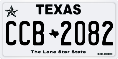 TX license plate CCB2082