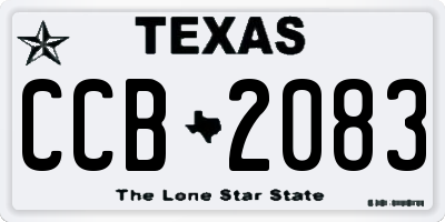 TX license plate CCB2083