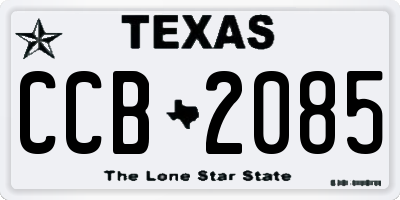 TX license plate CCB2085