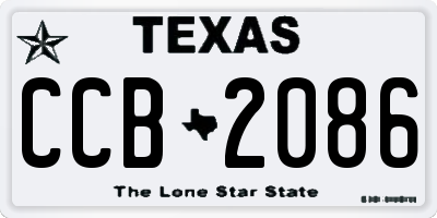 TX license plate CCB2086