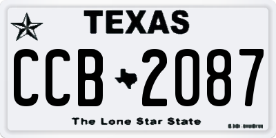 TX license plate CCB2087