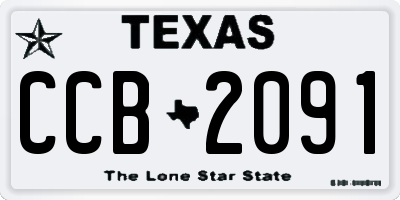 TX license plate CCB2091