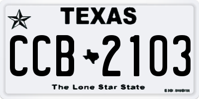 TX license plate CCB2103